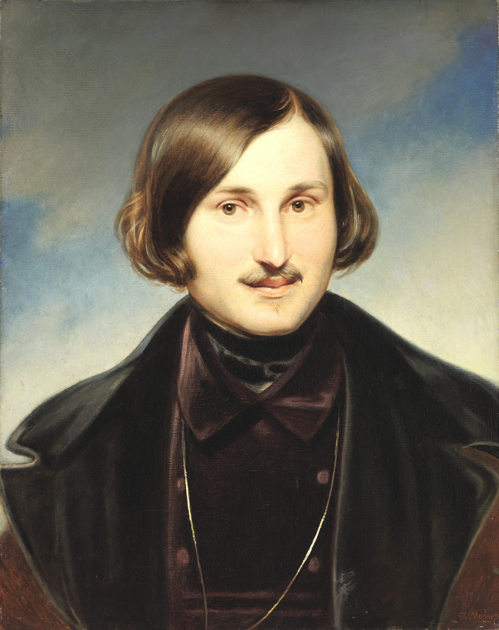Portrait of Nikolai Gogol by Fyodor Moller, 1840